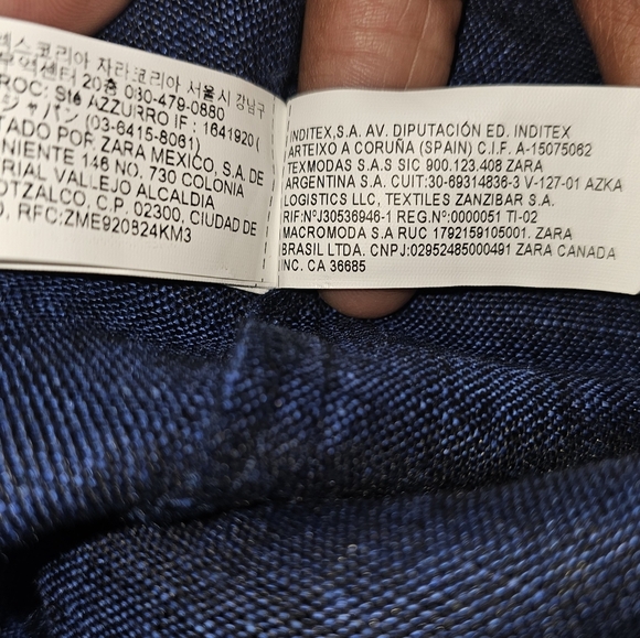 SOLD Zara Womens Dress Sz L Blue/Black Blend 100% Linen TShirt Style Maxi Preppy - Picture 13 of 14